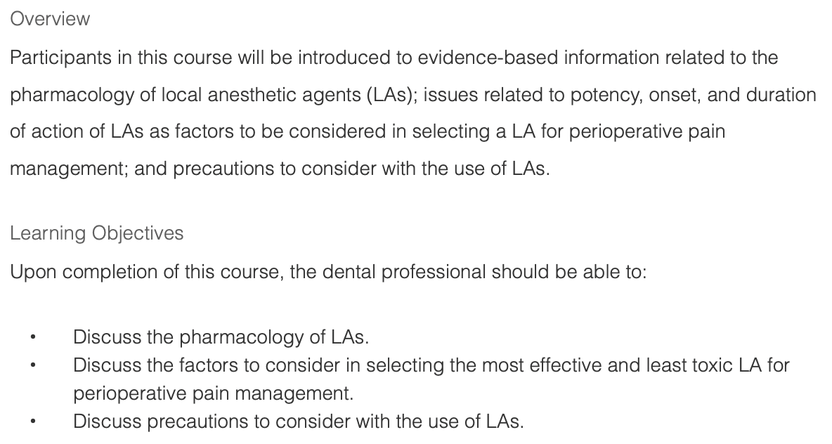 Local anesthetic agents in dentistry